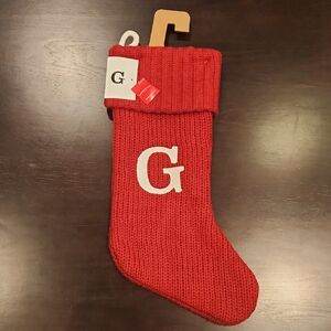 Wondershop Red Knit Stocking with G Monogram